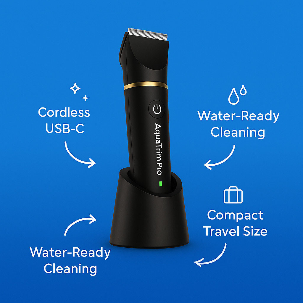 AquaTrim Pro™ — One Device. Complete Grooming. Anywhere.