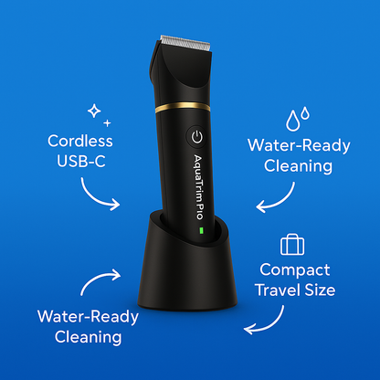 AquaTrim Pro™ — One Device. Complete Grooming. Anywhere.