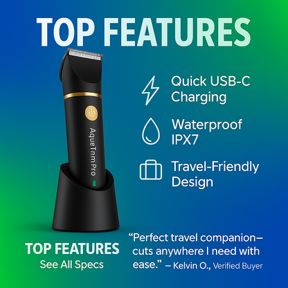 AquaTrim Pro™ — One Device. Complete Grooming. Anywhere.